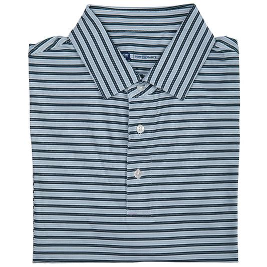 Onward Reserve Wedge Stripe Performance Polo - Collegiate Blue