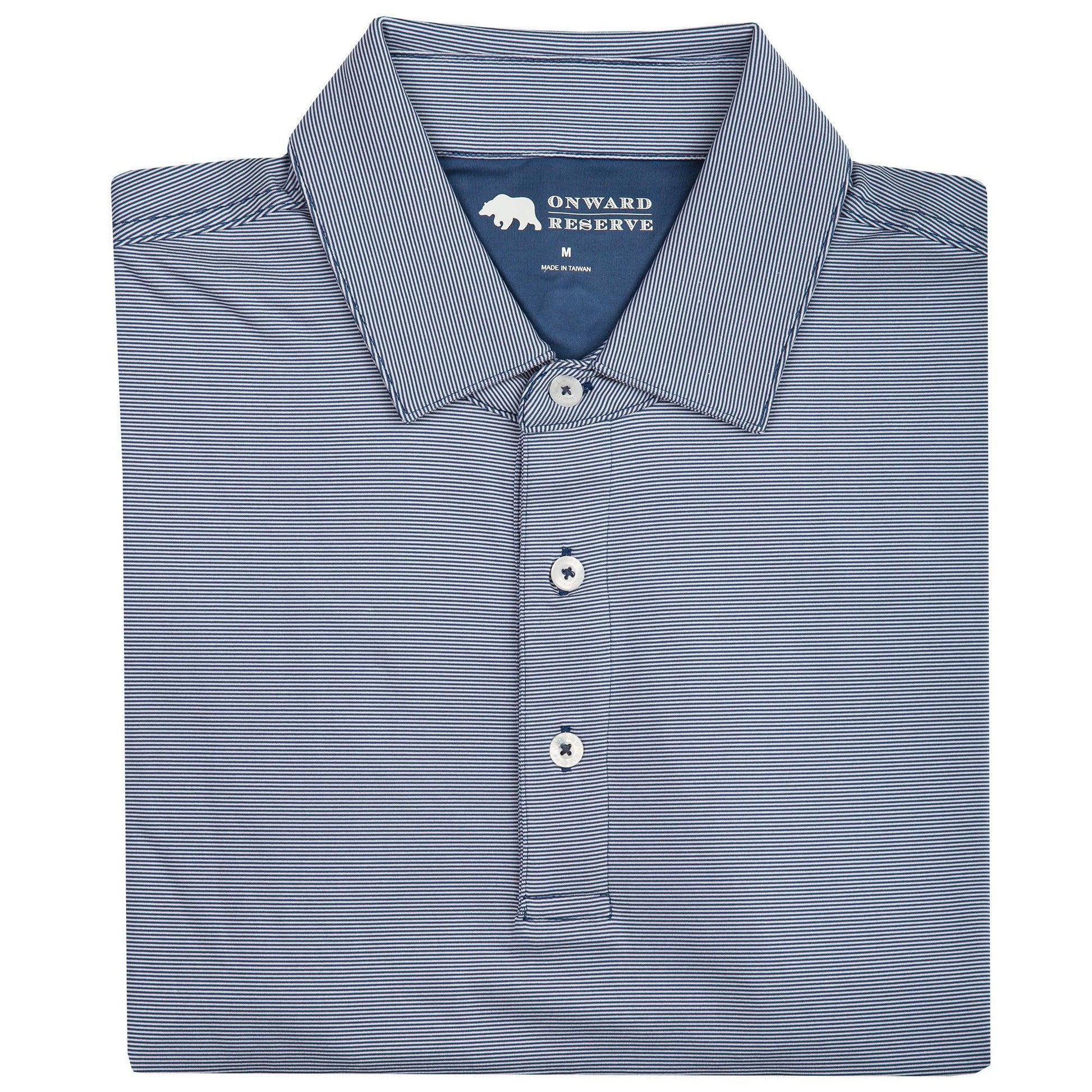 Onward Reserve Blade Stripe Performance Polo - True Navy/White