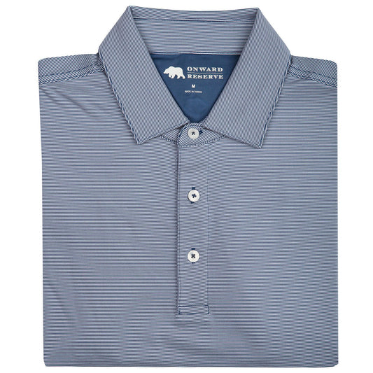 Onward Reserve Blade Stripe Performance Polo - True Navy/White