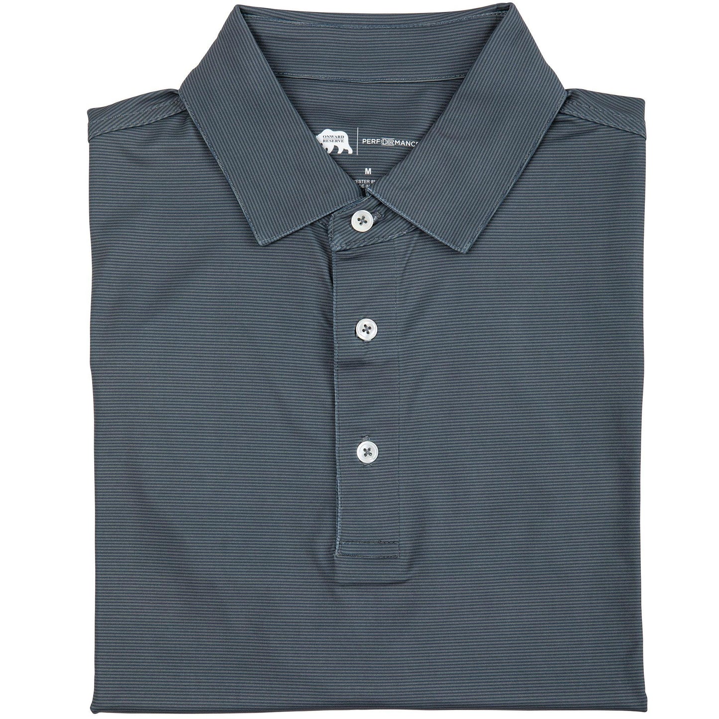 Onward Reserve Blade Stripe Performance Polo - Gunmetal/Collegiate Blue