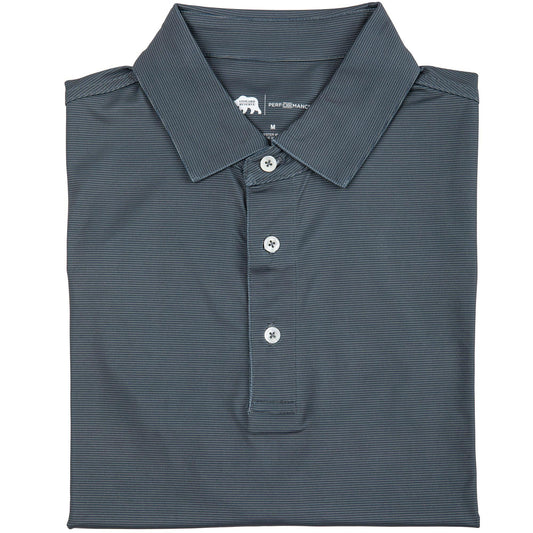 Onward Reserve Blade Stripe Performance Polo - Gunmetal/Collegiate Blue
