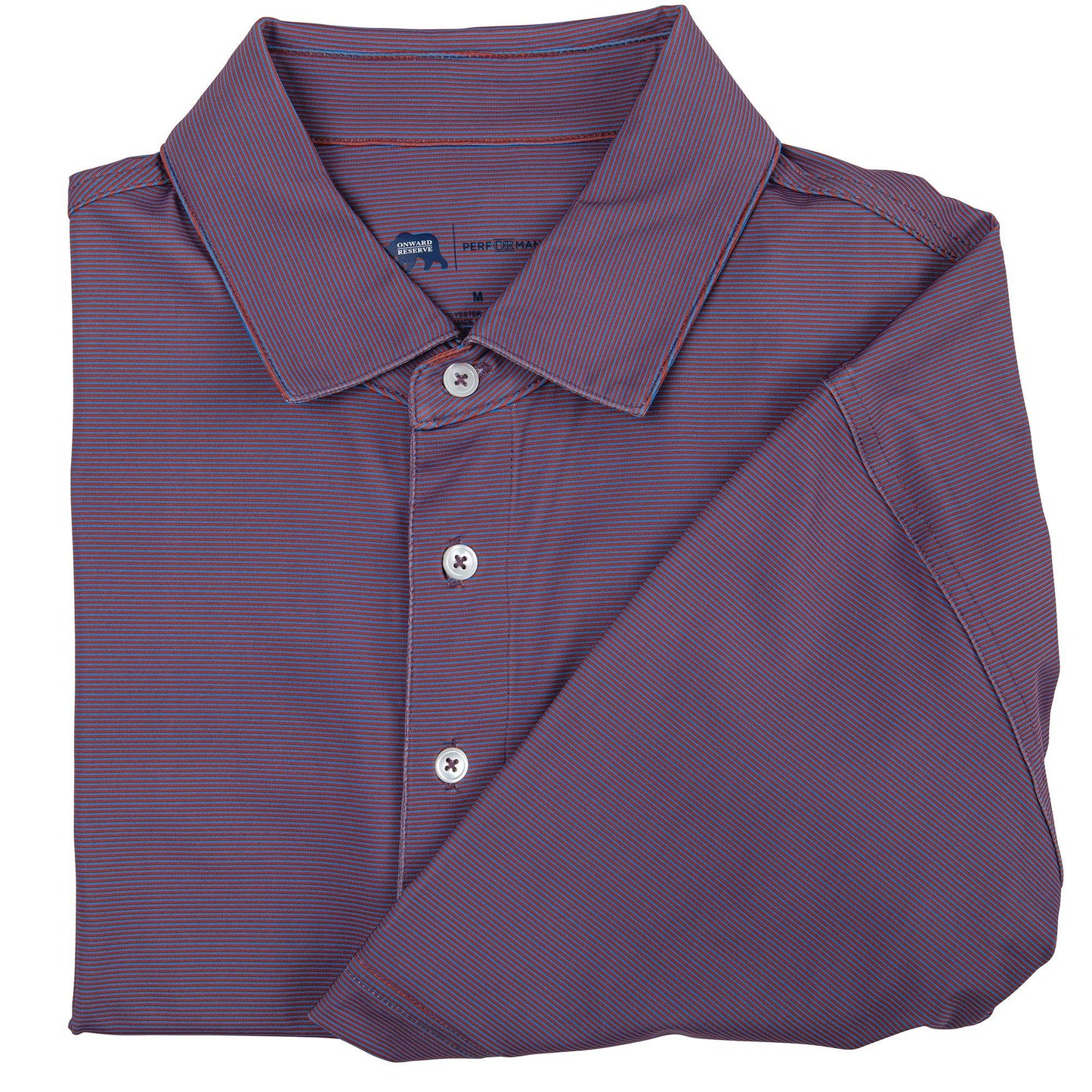 Onward Reserve Blade Stripe Performance Polo - Autumn Glaze/Marina