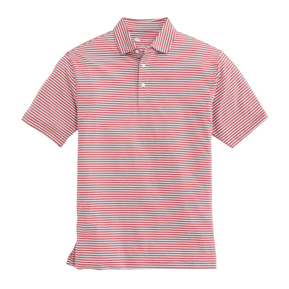 Onward Reserve Mulligan Stripe Performance Polo - Heather Red