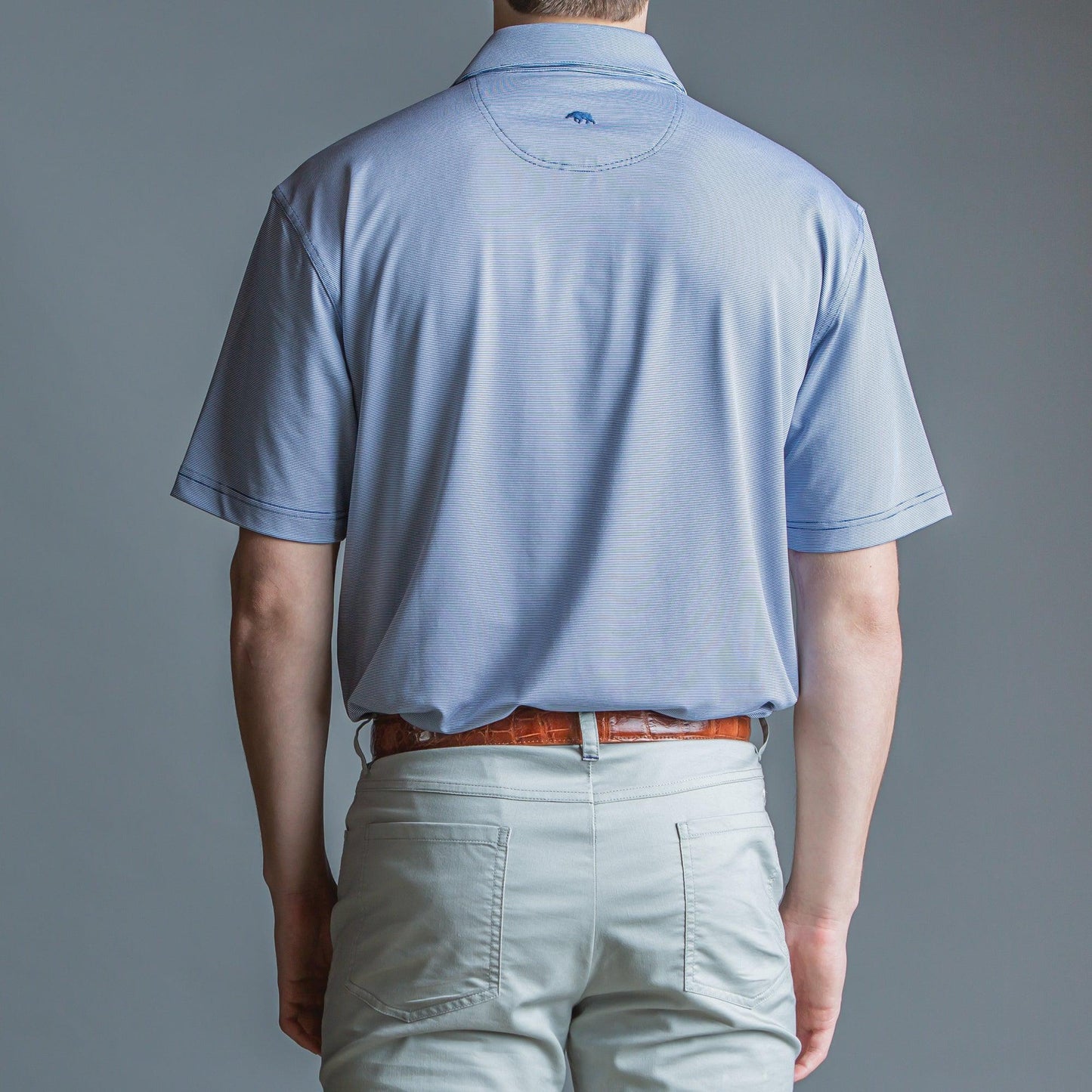 Onward Reserve Hairline Stripe Performance Polo - Navy