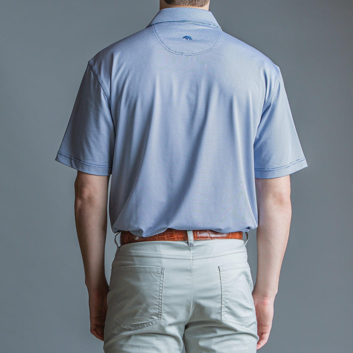 Onward Reserve Hairline Stripe Performance Polo - Navy
