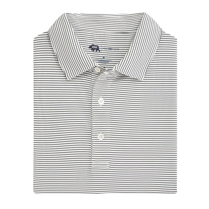 Onward Reserve Birdie Stripe Performance Polo - White/Black