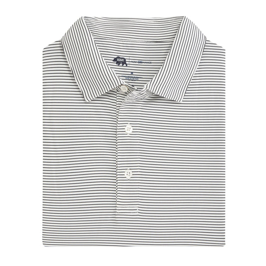 Onward Reserve Birdie Stripe Performance Polo - White/Black