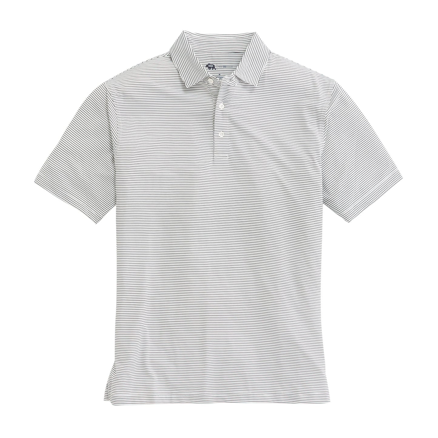 Onward Reserve Birdie Stripe Performance Polo - White/Black