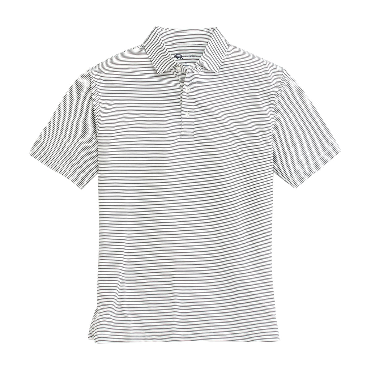 Onward Reserve Birdie Stripe Performance Polo - White/Black