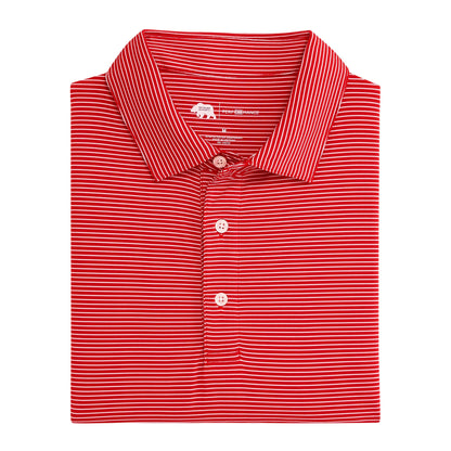 Onward Reserve Birdie Stripe Performance Polo - Red/White
