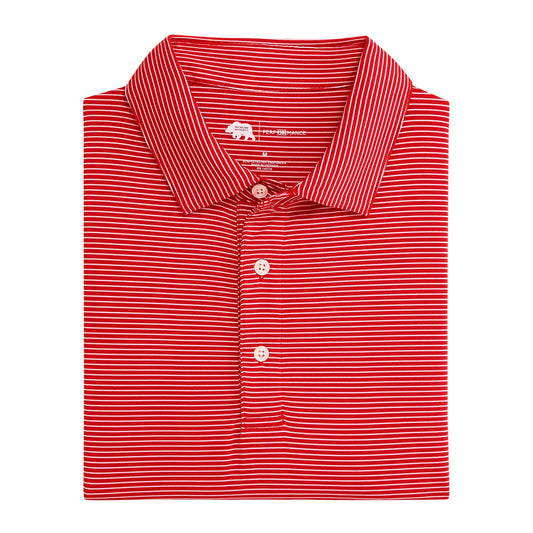 Onward Reserve Birdie Stripe Performance Polo - Red/White