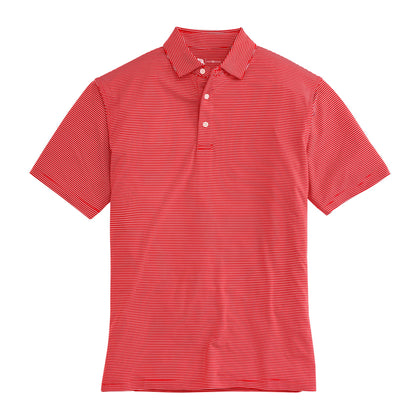 Onward Reserve Birdie Stripe Performance Polo - Red/White