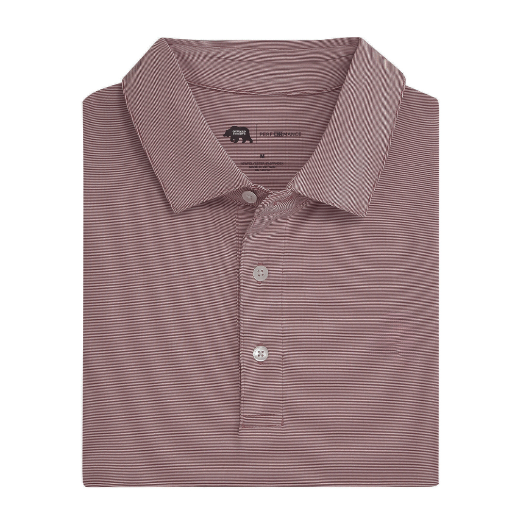 Onward Reserve Hairline Stripe Performance Polo - Maroon