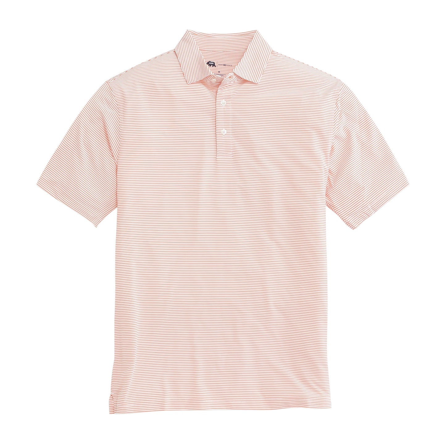 Onward Reserve Birdie Stripe Performance Polo - White/Orange