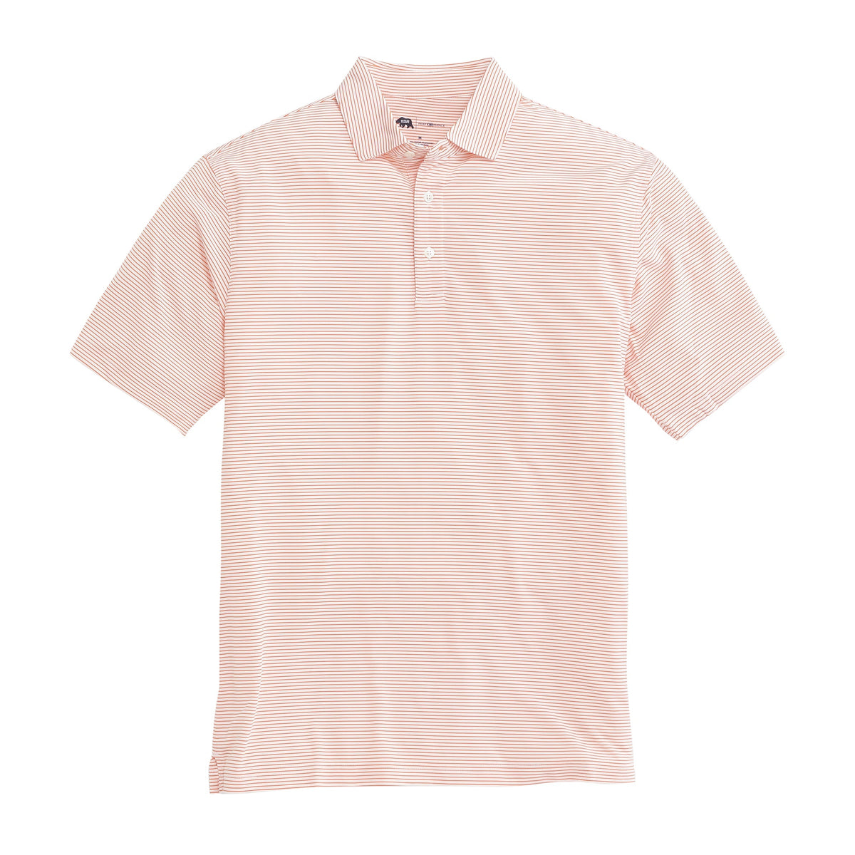 Onward Reserve Birdie Stripe Performance Polo - White/Orange