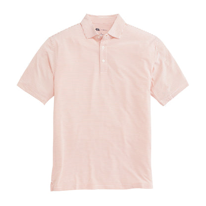 Onward Reserve Birdie Stripe Performance Polo - White/Orange