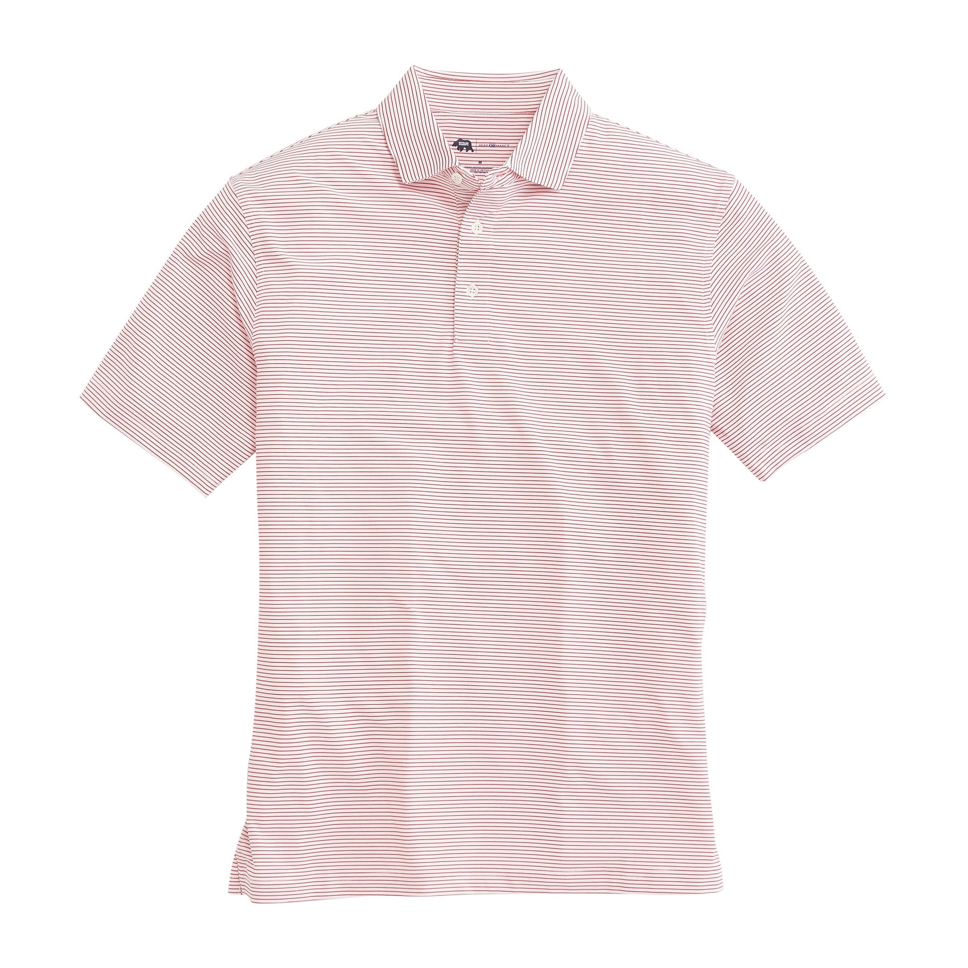 Onward Reserve Birdie Stripe Performance Polo - White/Red