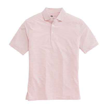 Onward Reserve Birdie Stripe Performance Polo - White/Red