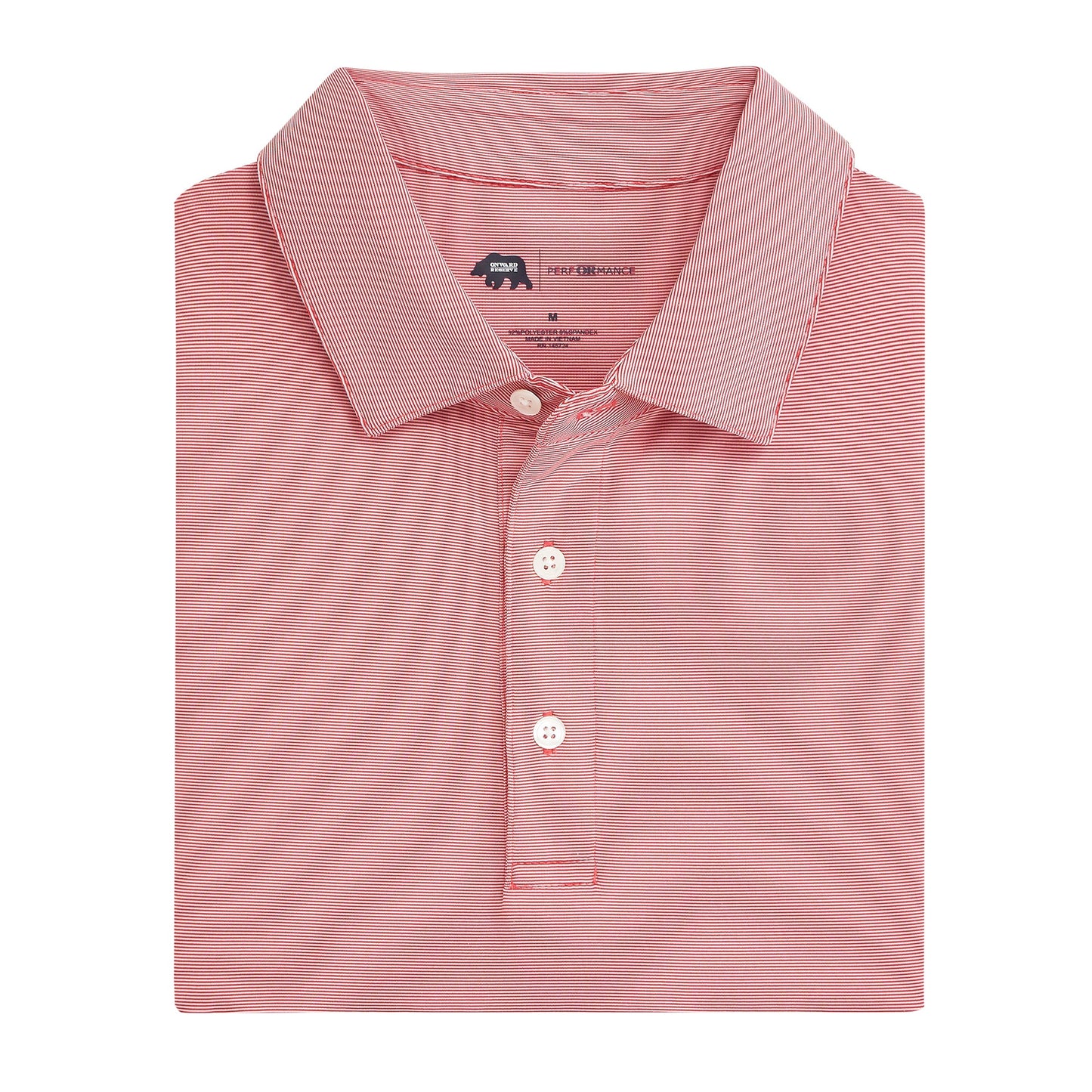 Onward Reserve Hairline Stripe Performance Polo - Red