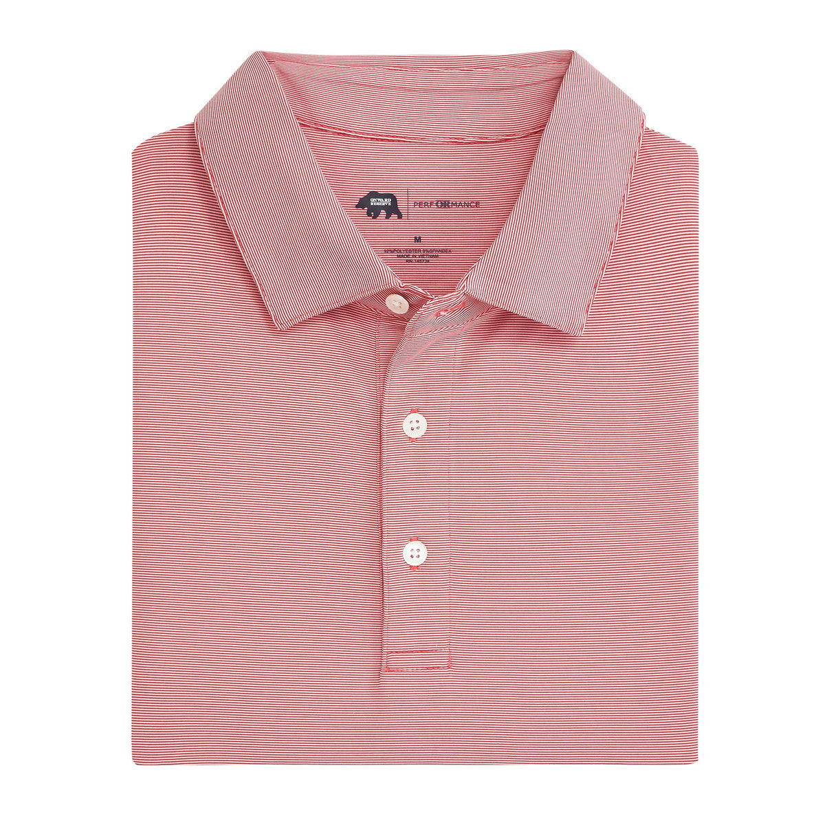 Onward Reserve Hairline Stripe Performance Polo - Red