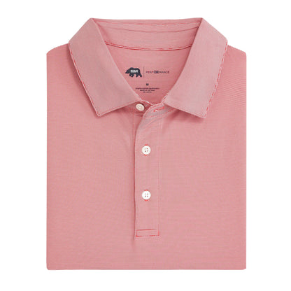 Onward Reserve Hairline Stripe Performance Polo - Red
