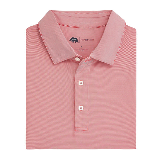 Onward Reserve Hairline Stripe Performance Polo - Red
