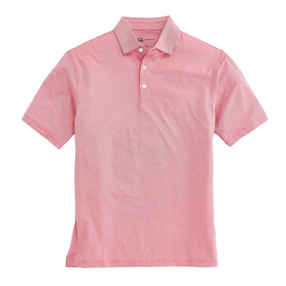 Onward Reserve Hairline Stripe Performance Polo - Red