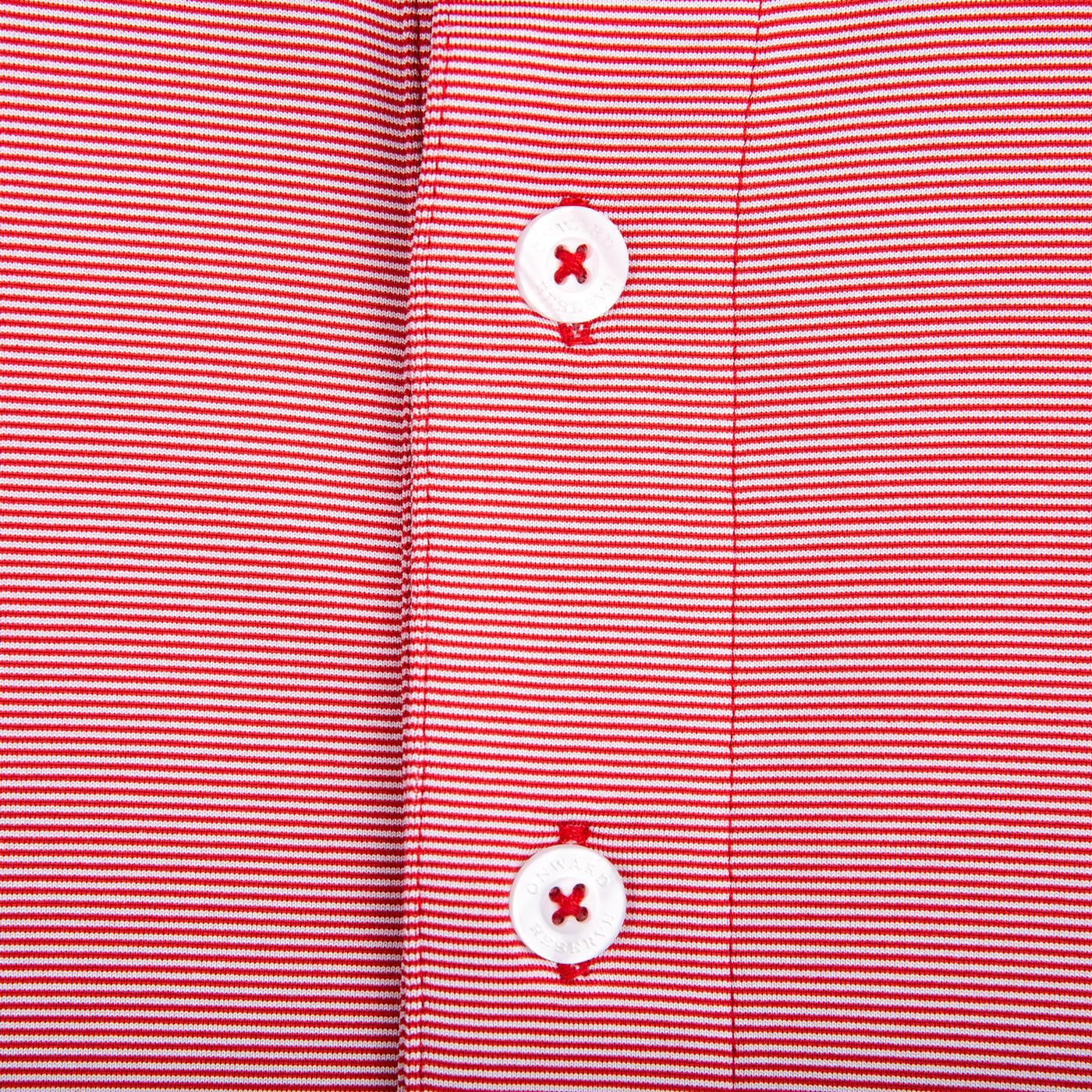 Onward Reserve Hairline Stripe Performance Polo - Red