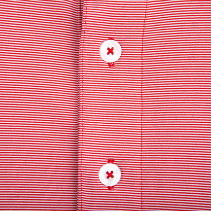 Onward Reserve Hairline Stripe Performance Polo - Red