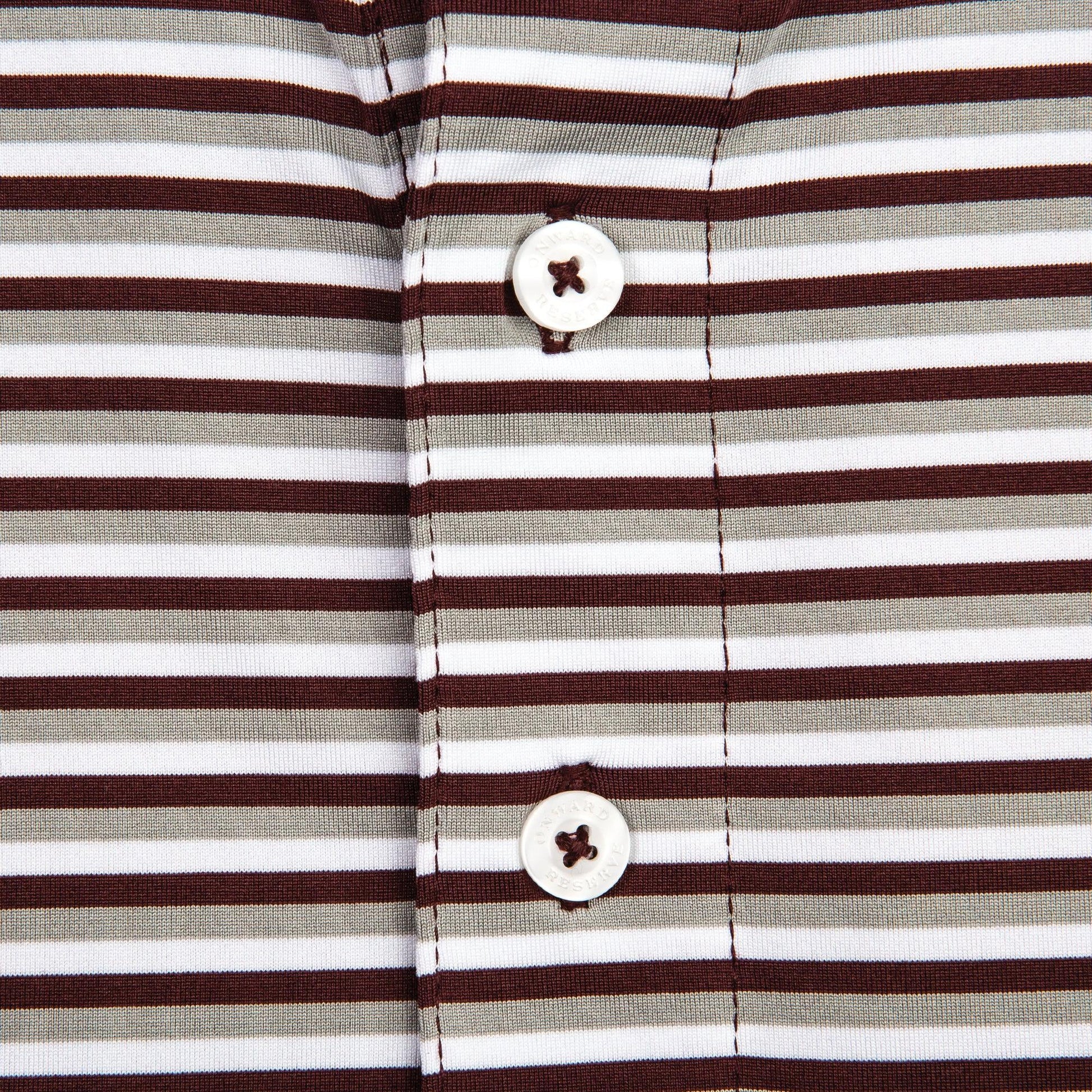Onward Reserve Triple Stripe Performance Polo - Maroon/Gray