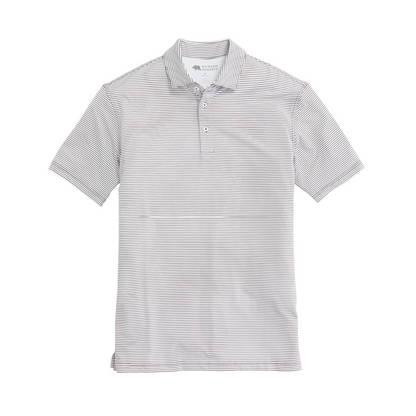Onward Reserve Birdie Stripe Performance Polo - White/Maroon