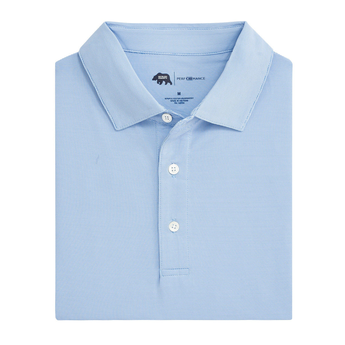 Onward Reserve Hairline Stripe Performance Polo - Sky