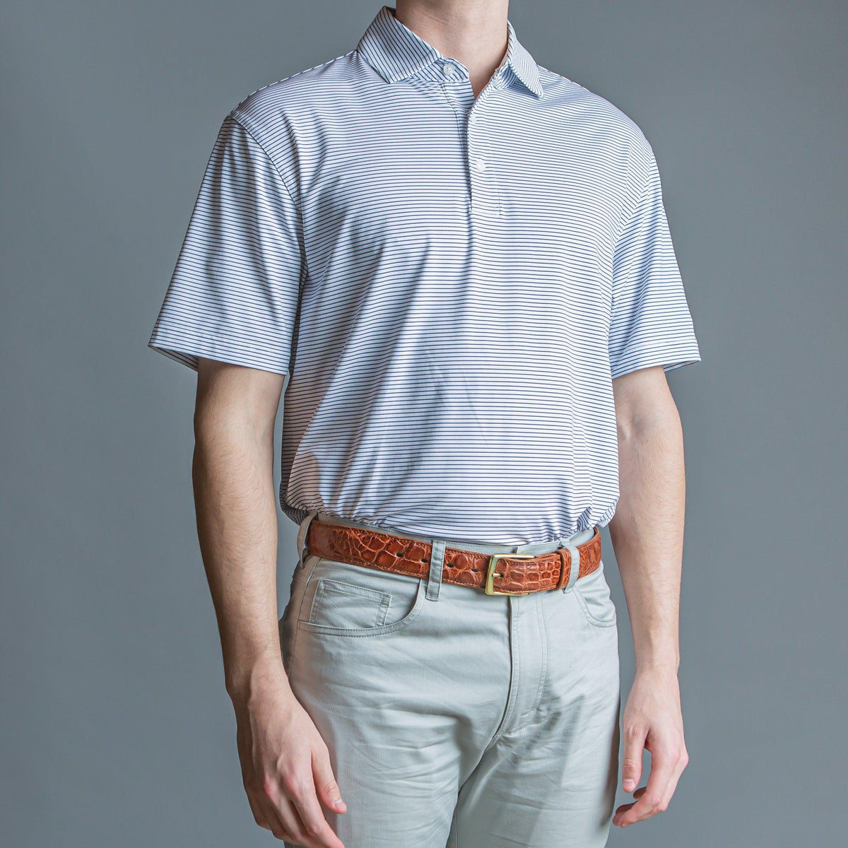 Onward Reserve Birdie Stripe Performance Polo