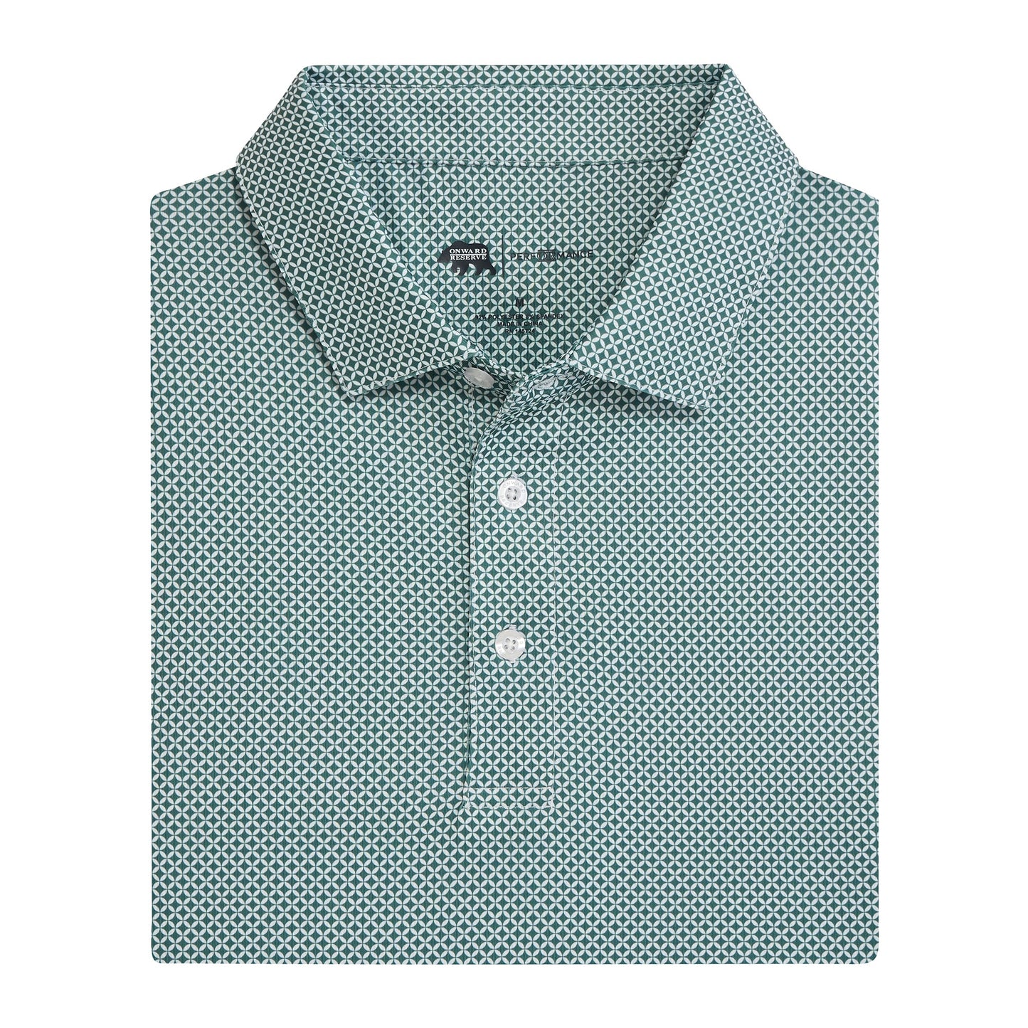 Onward Reserve Scope Printed Performance Polo - Green